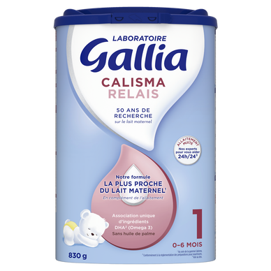 GALLIA CALISMA RELAIS - Lait en poudre bébé 1er âge, de 0 à 6 mois - 830g