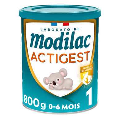 Lait infantile poudre actigest 1 lf+ 0/6 mois MODILAC 800g