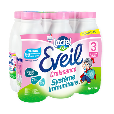 LACTEL EVEIL - Lait infantile croissance, dès 10 mois - 6x1l