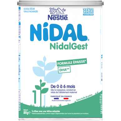 NESTLE NIDAL - Lait infantile en poudre 1er âge NIDAL GEST, de 0 à 6 mois - 800g