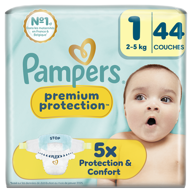 Couches PAMPERS Premium Protection  T1 x44