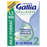 GALLIA GALLIAGEST - Lait en poudre bébé prémium, 2ème âge, dès 6 mois-1,1kg