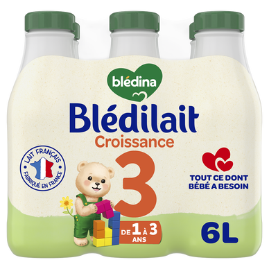 BLEDINA BLEDILAIT - Lait de croissance, dès 12 mois - 6x1l