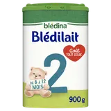 BLEDINA BLEDILAIT - Lait en poudre bébé 2ème âge, de 6 à 12 mois - 900g