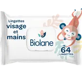 Lingettes pour visage et mains BIOLANE, étui de 64