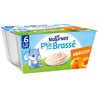 NESTLE P'TIT BRASSE - Dessert lacté Abricot, de 6 à 12 mois - 4x100g