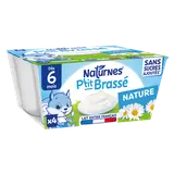 NESTLE P'TITS LACTES - P'tit brassé nature, de 6 à 12 mois - 4x90g
