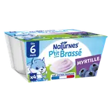NESTLE P'TITS LACTES - Desserts lactés P'tit brasse Myrtille, de 6 à 12 mois - 4x100g