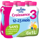 CANDIA BABY - Lait de croissance 3ème âge, dès 12 mois - 6x1l