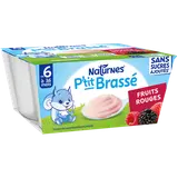 NESTLE P'TIT BRASSE - P'tit brassé fruits rouges, de 6 à 12 mois - 4x90g