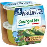 NESTLE NATURNES - Plat bébé du midi Courgettes, dès 4 mois - 2x130g -Petits pots bébé