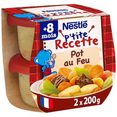 NESTLE P'TITE RECETTE - Pot au feu, dès 8 mois - 2x200g - Petits potsbébé
