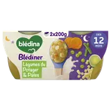 Légumes du potager pâtes étoiles, dès 12 mois Blédina BLEDINER 2x200g