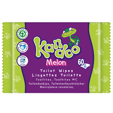 Lingettes toilette parfum melon KANDOO x60