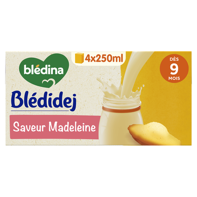 BLEDINA BLEDIDEJ - Lait et céréales saveur madeleine, dès 9 mois - 4x250ml