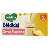 BLEDINA BLEDIDEJ - Lait et céréales saveur madeleine, dès 9 mois - 4x250ml