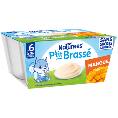 NESTLE P'TIT BRASSE - Desserts lactés P'tit Brasse, de 6 à 12 mois - 4x90g