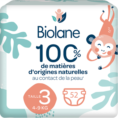 Couches éco-responsables taille 3 jumbo BIOLANE x52