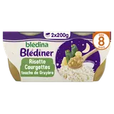 Plat bébé Risotto de courgettes gruyère dès 8 mois Blédina BLEDINER 2x200g