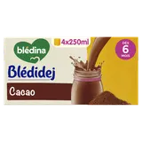 BLEDINA BLEDIDEJ - Lait et céréales bébé saveur cacao, de 6 à 12 mois-4x250ml