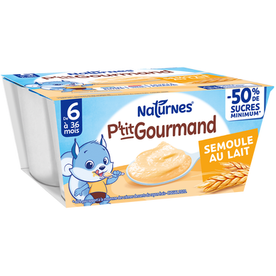 P'tit gourmand semoule au lait dés 6 mois NESTLE 4x100g