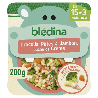 BLEDINA BLEDIDEJ - Brocolis, Pâtes, Jambon & touche de Crème, dès 15mois - 200g