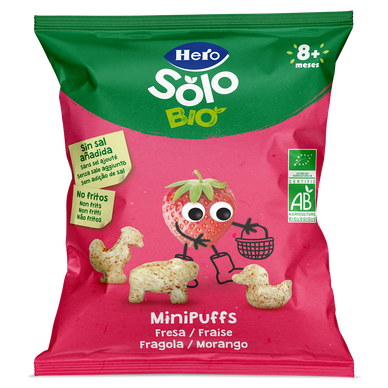 Snack minipuffs fraise 100% bio dès 8 mois HERO 18g