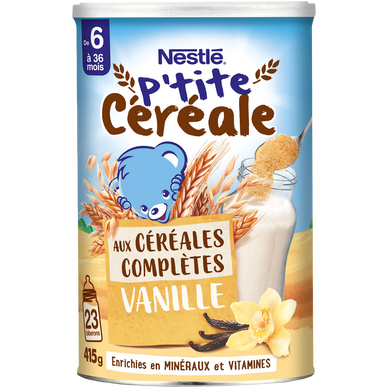 NESTLE P'TITE CEREALE - Céréales complètes vanille, de 6 à 12 mois - 415g