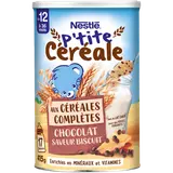 NESTLE P'TITE CEREALE - Céréales complètes chocolat biscuit, dès 12 mois - 415g