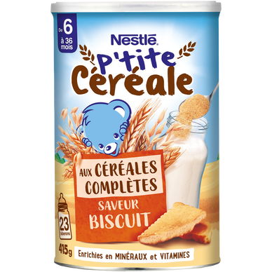 NESTLE P'TITE CEREALE - Céréales complètes biscuit, de 6 à 12 mois - 415g