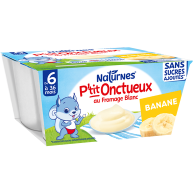 NESTLE P'TITS ONCTUEUX - P'tit onctueux banane, de 6 à 12 mois - 4x90g