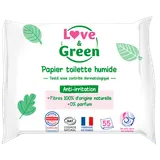 Lingettes de toilettes hypoallergéniques LOVE&GREEN, x55