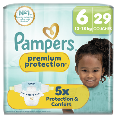 Couches PAMPERS Premium Protection taille 6 13kg-18kg x29