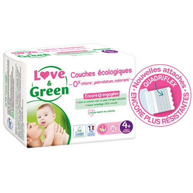 Couches LOVE&GREEN hypoallergéniques T4+ x42