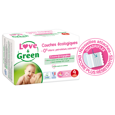 Couches LOVE&GREEN hypoallergéniques T4 x46