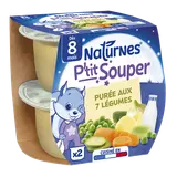 NESTLE P'TIT SOUPER - Purée du soir 7 légumes, dès 8 mois - 2x200g