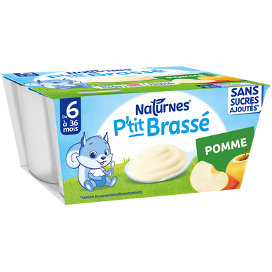 NESTLE P'TIT BRASSE - P'tit brasse pomme, de 6 à 12 mois - 4x90g