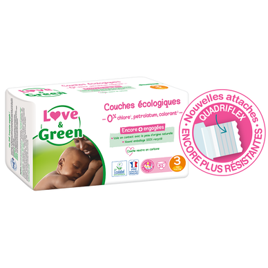 Couches LOVE&GREEN hypoallergéniques T3 x52