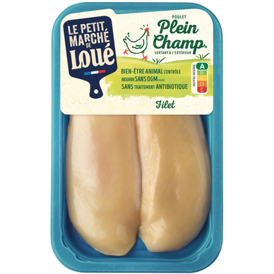 Filet de poulet jaune plein champ, LOUE, France, 2 pièces