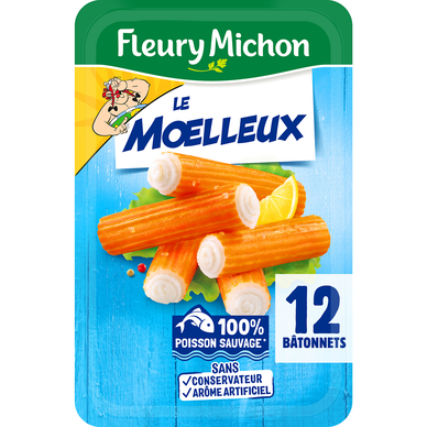 Bâtonnets de surimi Le Moelleux FLEURY MICHON x12 - 180g