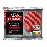 Steak haché pur boeuf 15%MG CHARAL - 2x130g - 260g