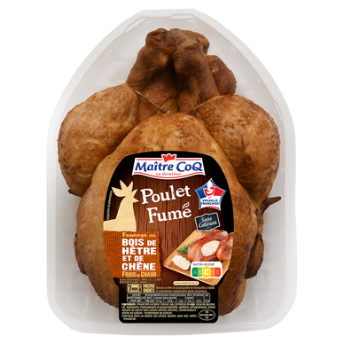 Poulet entier fumé cuit, MAÎTRE COQ, France,