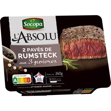 Pavé de boeuf aux 3 poivres, SOCOPA, 2 pièces, 240g