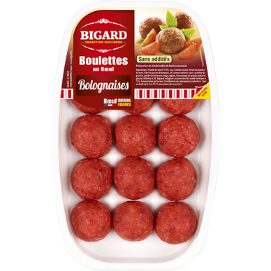 Boulette bolognaise, BIGARD, 15 pièces, barquette, 375g
