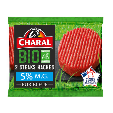 Steak haché BIO 5%MG CHARAL - 2x100g - 200g