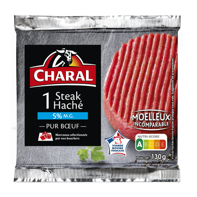 Steak haché pur boeuf 5%MG CHARAL - 130g