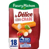 Bâtonnets de surimi Délices à la chair de crabe FLEURY MICHON x18 - 300g