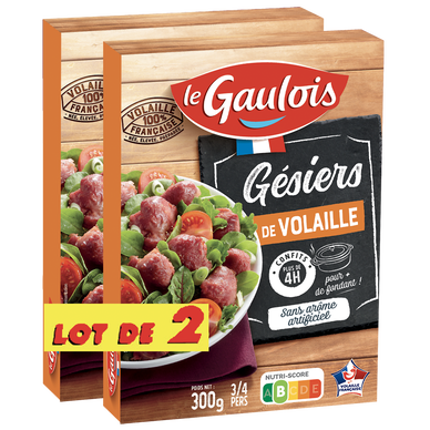 Confit de gésiers de Volaille, LE GAULOIS, 2 pièces, 600g