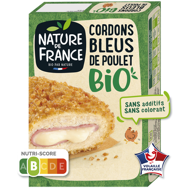 Cordon bleu emmental, BIO, NATURE DE FRANCE, barquette, 200g