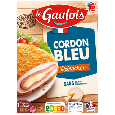 Escalope cordon bleu reblochon, LE GAULOIS, 2 pièces, étui, 200g